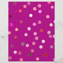 Rosa Twist-Polka-Punkt-Spirale 2-seitiges Schrottp