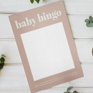 Rosa-Typografie-Doppelseitiges Baby-Shower-Spiel