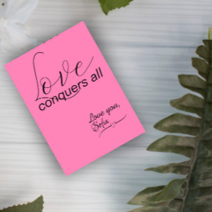 Rosa Typografie Liebe wünscht Flat Holiday Card Feiertagskarte
