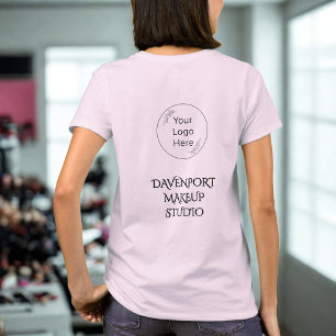 Rosa Typografie Logo Make-up-Stab T-Shirt