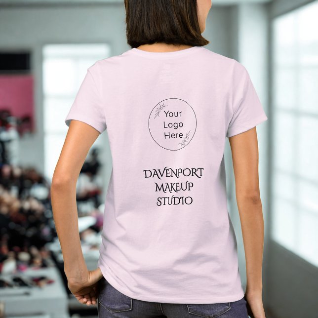 Rosa Typografie Logo Make-up-Stab  T-Shirt (Von Creator hochgeladen)