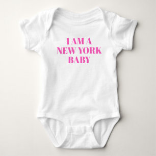 Rosa Typografie New York Babykleidung Baby Strampler