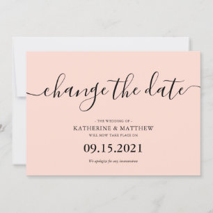 Rosa Typografie verändern das Datum Hochzeit Save The Date