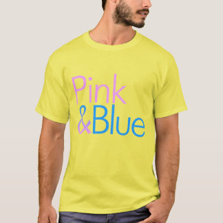 Rosa u. blauer Krawatten-T - Shirt