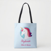 Rosa u. blauer magischer Unicorn - personalisiert