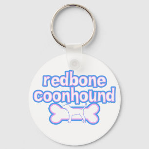 Rosa u. blauer Redbone Coonhound-Schlüsselanhäng Schlüsselanhänger