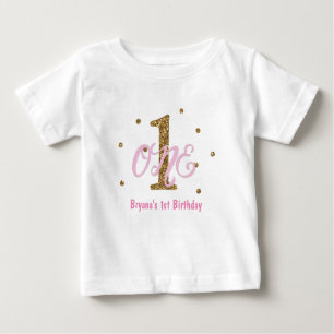 Rosa u. Goldmädchen EINE 1. Baby T-shirt