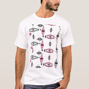 Rosa u. grauer Muster-atomarT - Shirt