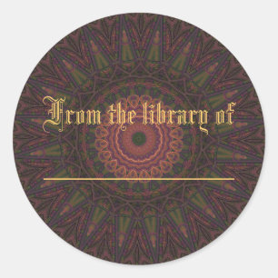 Rosa u. grünes Rad-Kaleidoskop Runder Aufkleber