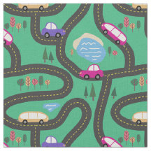 Rosa u. lila Autos - Kinderstraßenkarte