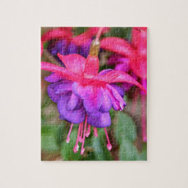 Rosa u. lila pinkfarbene Blumen in der Blüte Puzzle