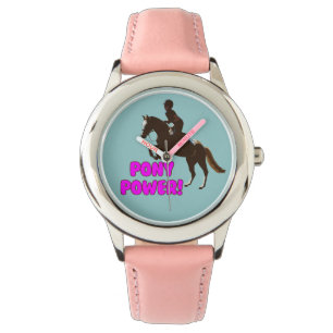 Rosa u. lila Pony-Power Armbanduhr