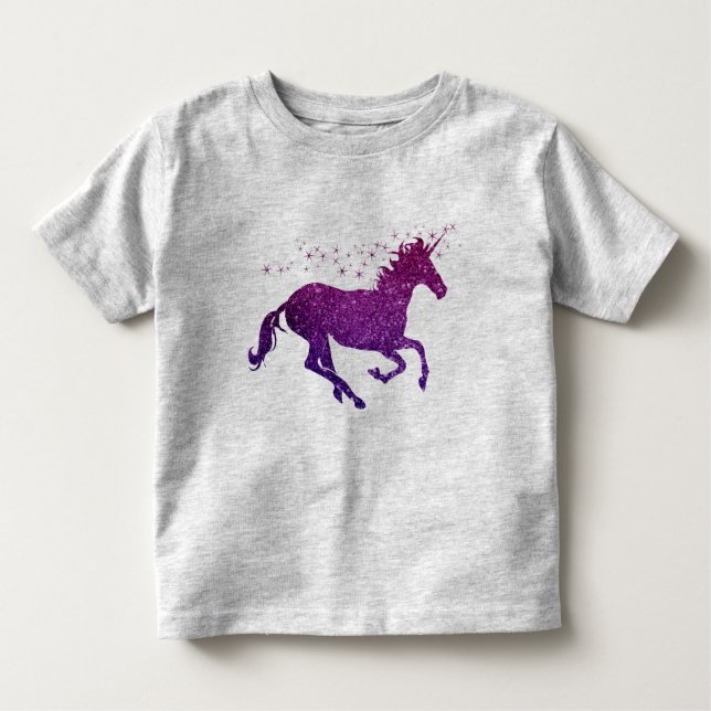 Rosa u. lila Unicorn-Schein-Spitze Kleinkind T-shirt (Vorderseite)