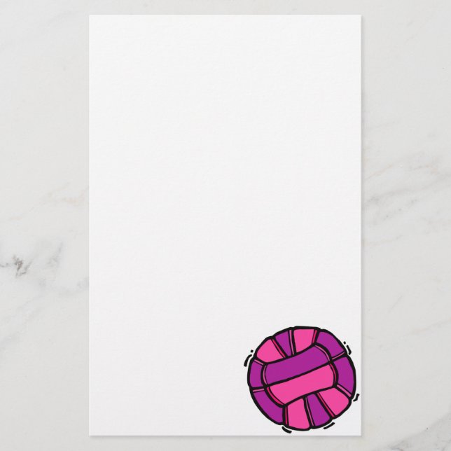 Rosa u. lila Volleyball Briefpapier (Vorderseite)