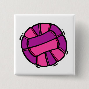 Rosa u. lila Volleyball Button