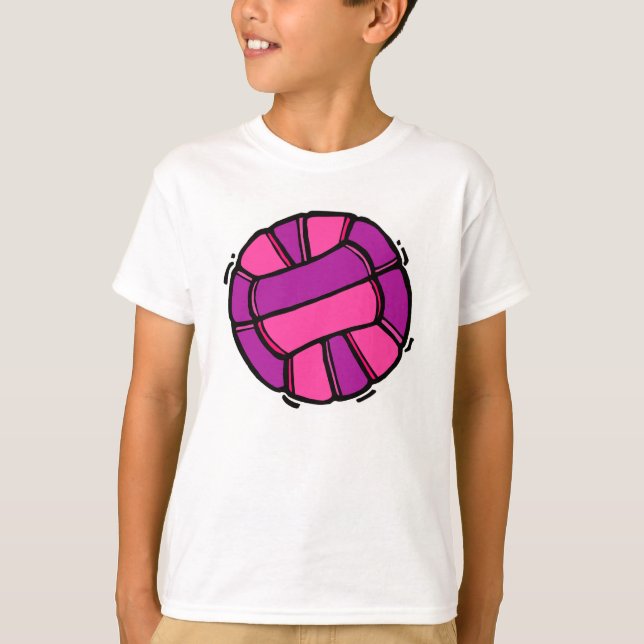 Rosa u. lila Volleyball T-Shirt (Vorderseite)