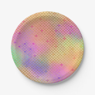 Rosa u. orange pappteller