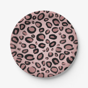 Rosa u. Schwarzes gemalte Pappteller