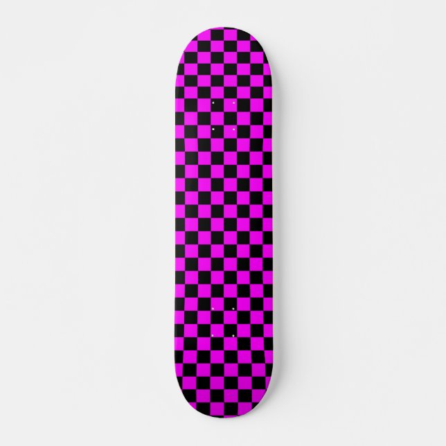 Rosa u. schwarzes Schachbrett-Skateboard Skateboard (Vorne)