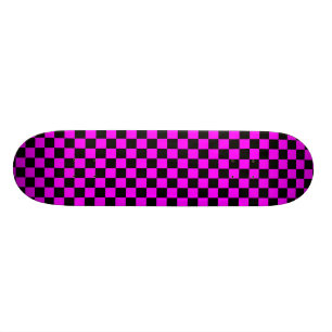 Rosa u. schwarzes Schachbrett-Skateboard Skateboard