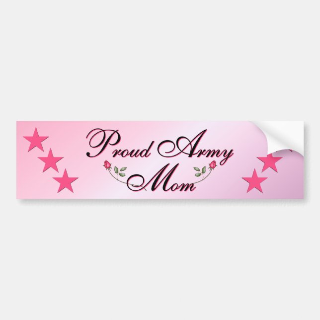 Rosa u. stolze Armee-Mama Autoaufkleber (Vorne)