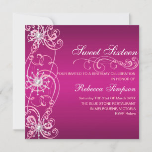 Rosa u. weißer Geburtstag des Einladung