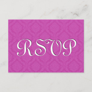 Rosa UAWG Damask Wedding S216 RSVP Karte