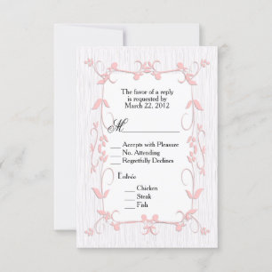 Rosa UAWG mit Auswahl an Speisen RSVP Karte