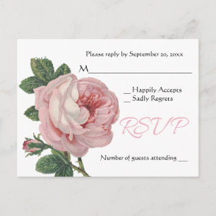Rosa UAWG Rose Blume Vintages Shabby Chic Hochzeit Einladungspostkarte