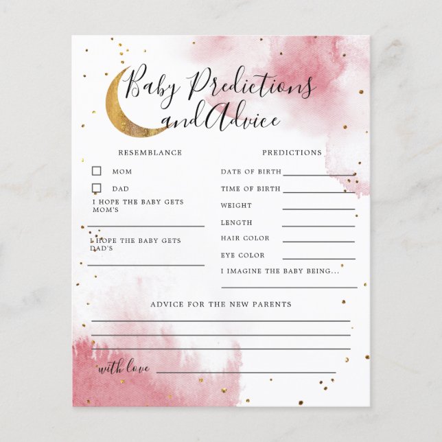 Rosa über dem Mond Kindervorhersagen und Ratschläg (Vorderseite)