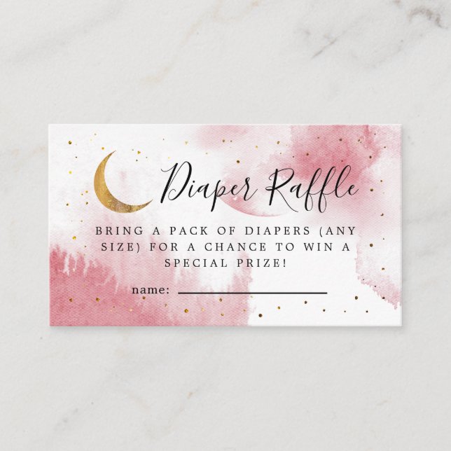 Rosa über dem Mond Windeldusche Windelwindelrutsch Begleitkarte (Vorderseite)