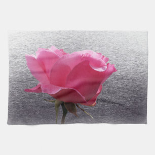 rosa über grau geschirrtuch