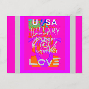 Rosa umrandeter Hillary-Inspirations-Kunst-Druck Postkarte