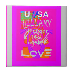 Rosa umrandeter Hillary-Inspirations-Kunstprint Fliese