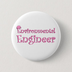 Rosa Umwelttechnikerin Button