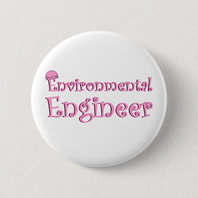 Rosa Umwelttechnikerin Button (Vorderseite)