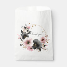 Rosa und Anthrazit Blumen Dankeschön-Tüten