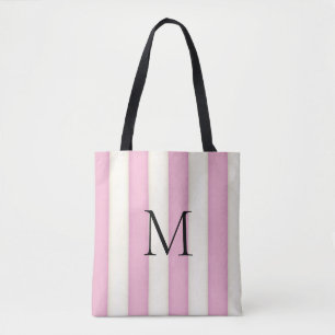 Rosa und Antiqu-weiße Streifen Monogramm