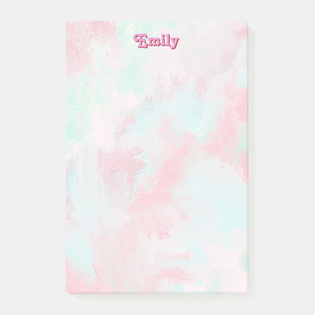 Rosa und Aqua Aqua Aqua Name machen eine große Lis Post-it Klebezettel (Vorderseite)