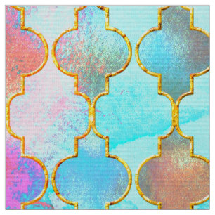 Rosa und Aqua Maroccan Muster Stoff