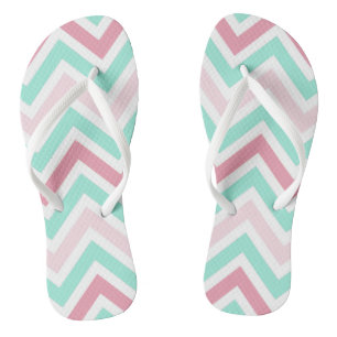 rosa und Aquamarin Zickzack Flip Flops