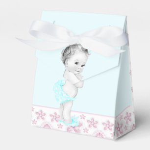 Rosa und Aquamarine Blue Baby Dusche Geschenkschachtel