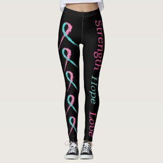 Rosa und aquamarine Leggings der