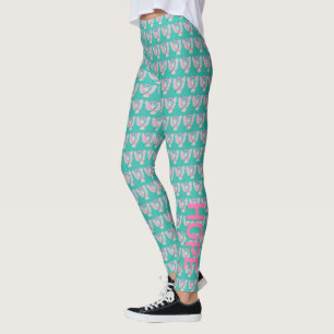 Rosa und Aquamarine Leggings zur Sensibilisierung