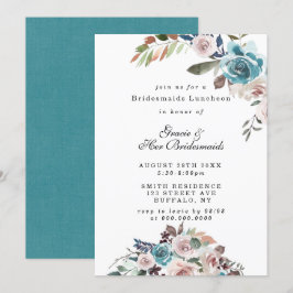 Rosa und Aquamarine Peony Bridesmaids Luncheon Ein