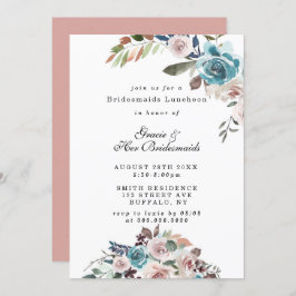 Rosa und Aquamarine Peony Bridesmaids Luncheon Ein
