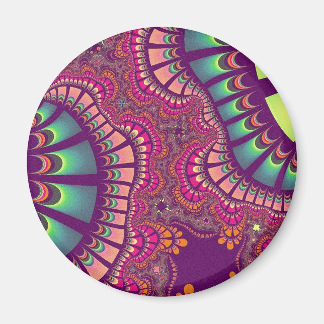 Rosa und Aquamarine Regenbogenremix Magnet (Vorne)