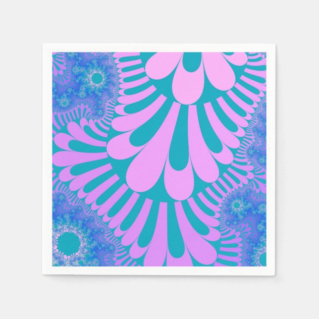 Rosa und Aquamarine Schleife Serviette (Vorderseite)
