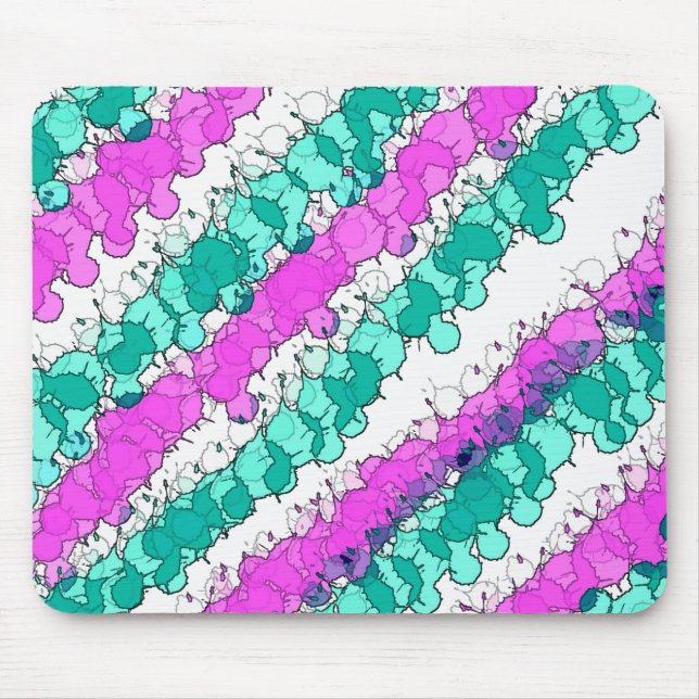Rosa und Aquamariner Spritzer gestört Mousepad (Vorne)