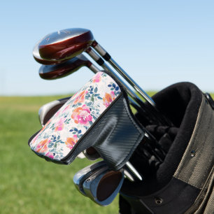 rosa und Aquamarines Blumenmuster Golf Headcover